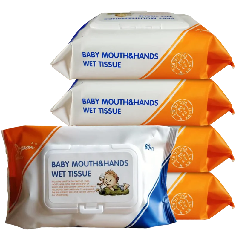 Private Label Water Baby Wipes Custom Logo Unscented Spunlace Wet Mouth and Hand Cleaning