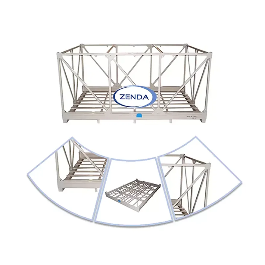 Durable Spray Paint Warehouse Detachable Metal Stacking Folding Storage Pallet Cage