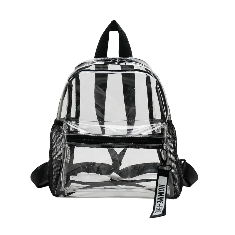 Sample Hot Selling Custom Transparent School Bag heavy duty clear backpack large capacity clear pvc backpack