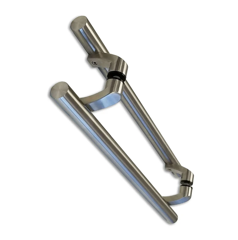 China stainless steel 304 glass door handle high-end hotel door handle casino special door offset handle