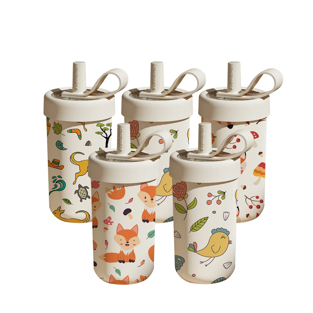 wholesale 12oz stainless steel durable water bottle  double wall vacuum insulated  kids  water bottle with lids straw