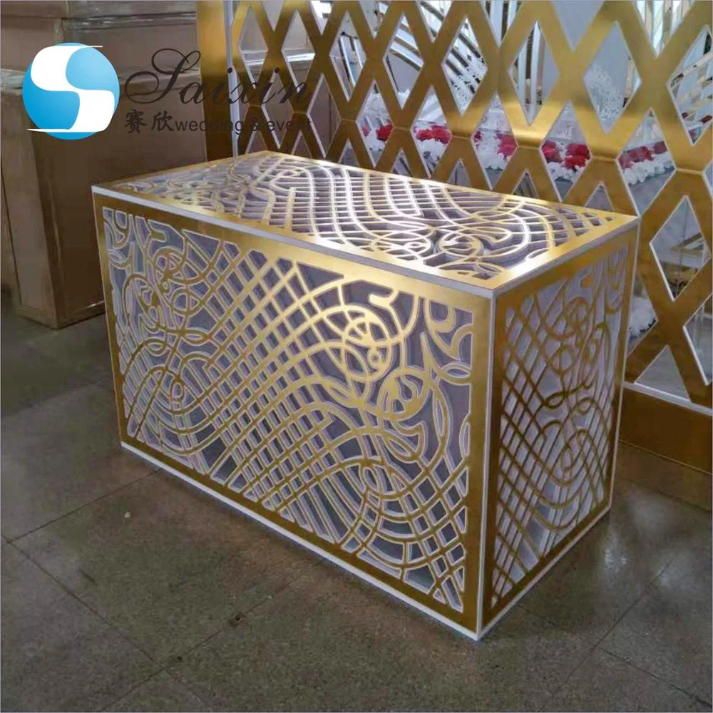 ZT-150G wedding furniture luxury stainless steel wedding table for events wedding crystal table