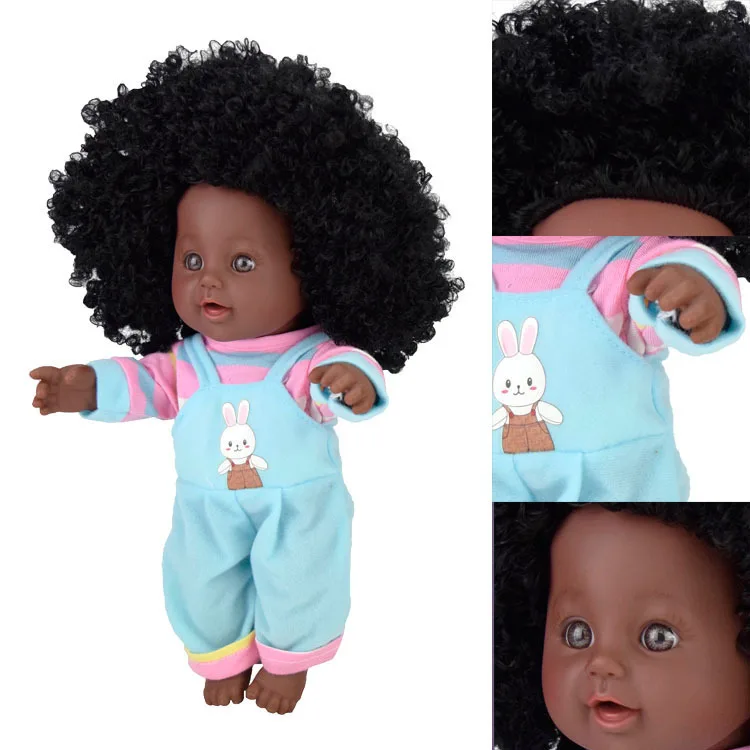 Kids Gift Highly Durable Soft Vinyl African American Black Reborn Dolls Moveable Limbs Newborn Doll