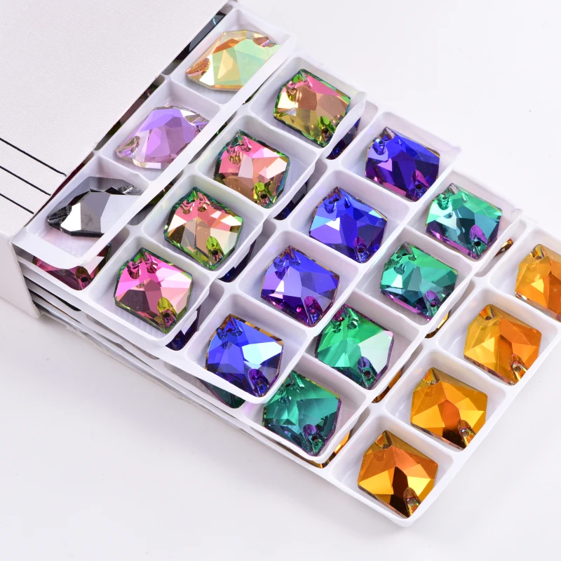 Colorful 5A Crystal Sewing Gemstones High Quality Irregular Cosmic Glass Sew On Rhinestone for Dresses