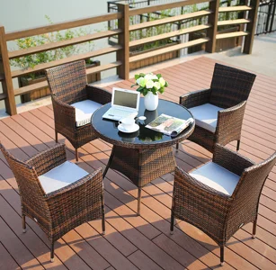 
4 seater rattan dining table outdoor garden furniture 