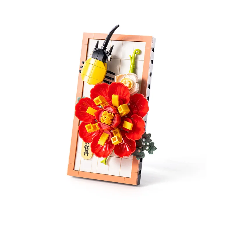 Home Desk Display Decorative Colorful Decorative flowers from Garden Wall Set artificial bouquet flowers Building Block Set