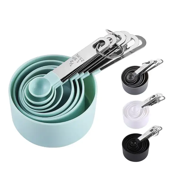 Набор мерных стаканчиков и ложек из нержавеющей стали с металлической ручкой под заказ