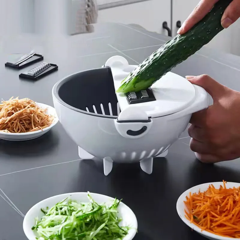 Hot sell Multifunctional Kitchen Tools Household Drain Basket Potato Chip Cutter Radish Fruit Vegetable Tool Fruit Vegetable