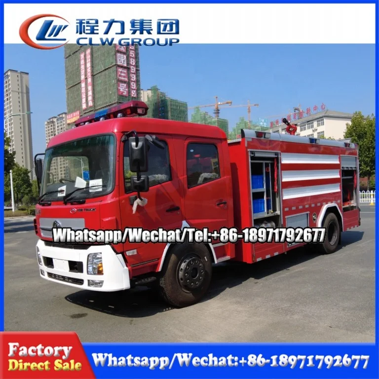 China Factory Price Dongfeng Fire Fighting Truck Double Row Cab Foam Water Tank Fire Truck