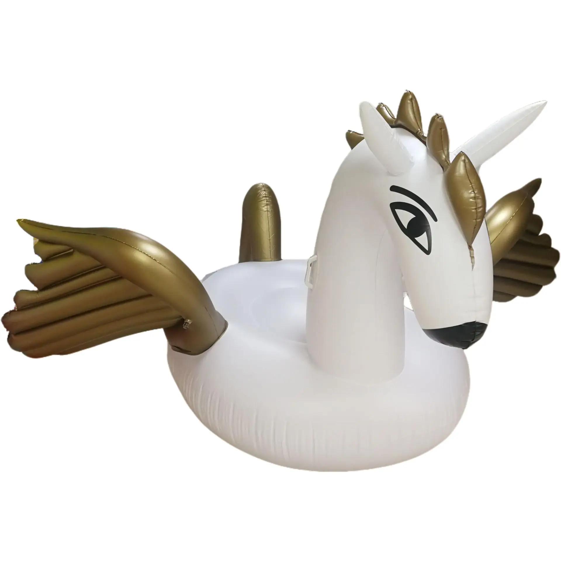 SZZHN custom inflatable flying horse seaside big PVC white gold animal float row for sale