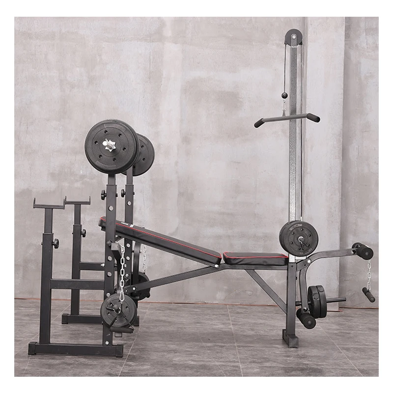 
2021 Vivanstar ST6655 Home Indoor Gym Equipment Barbell Bed Squat Rack Adjustable Weight Lifting Bench 