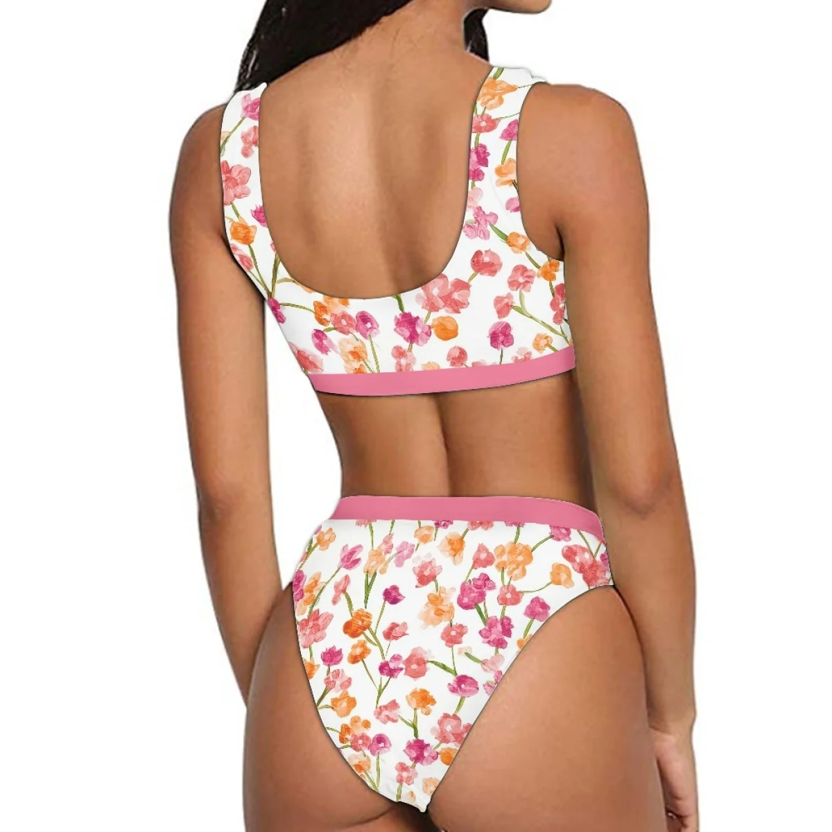 2024 Hawaii Samoa Monstera Print Bathing Suit  Ladies Two Piece Set Bikinis POD Customized Female Sexy Beach Swimwear Bikini