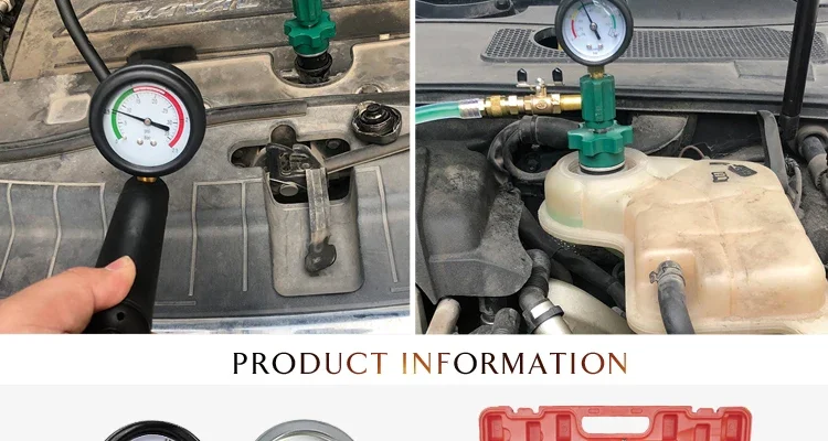28pcs Auto Radiator Pressure Tester & Vacuum Type Cooling System Radiator Pressure Test Kit Car Water Tank Leak Detector