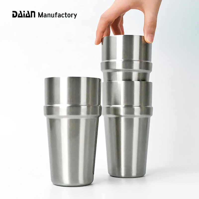 Customized Double Walled Vacuum Insulated Travel Coffee Tumbler 16oz 26oz Stainless Steel Stackable Tumbler Cup
