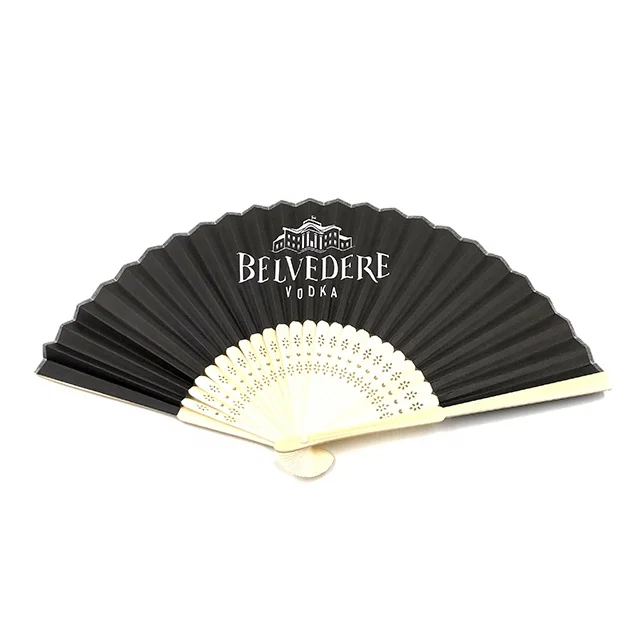 Promotional Gift Summer Portable Custom Printed Folding Logo Bamboo Hand Fan