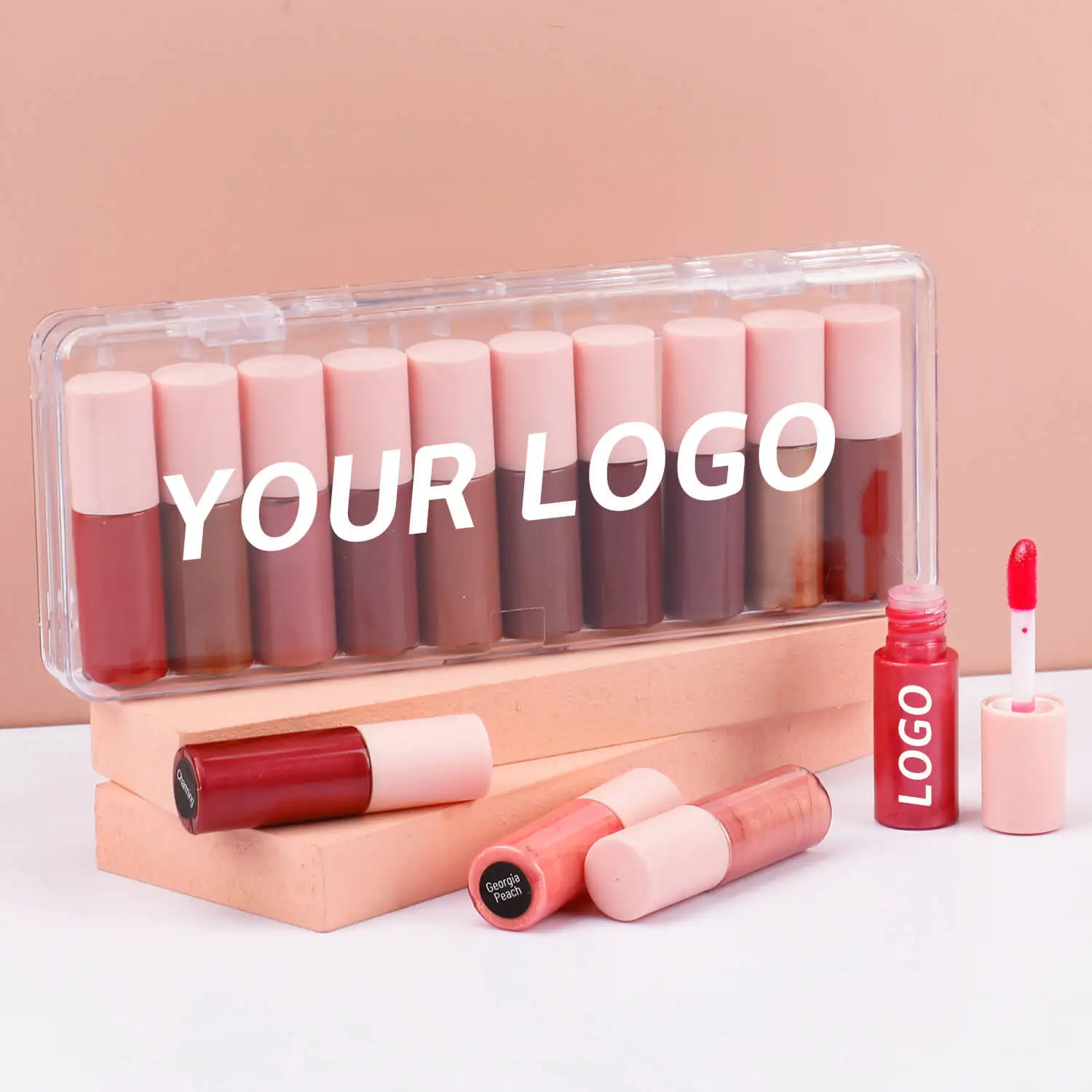 Wholesale OEM Lip Gloss Private Label No Logo 20 Colors Mini Make up Lip Stick Set