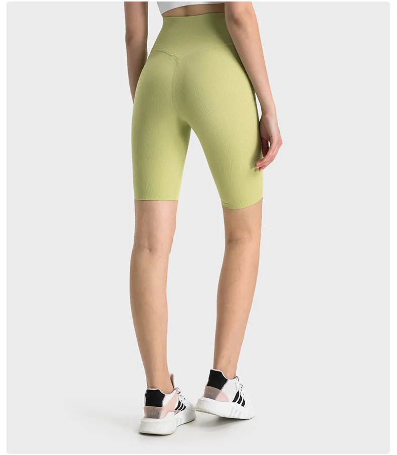 New Arrivals High Waist V Back No Front Rise Seam Ribbed Peach Hip With Hidden Pocket Gym Fitness Sports Yoga Wear Women Clothes