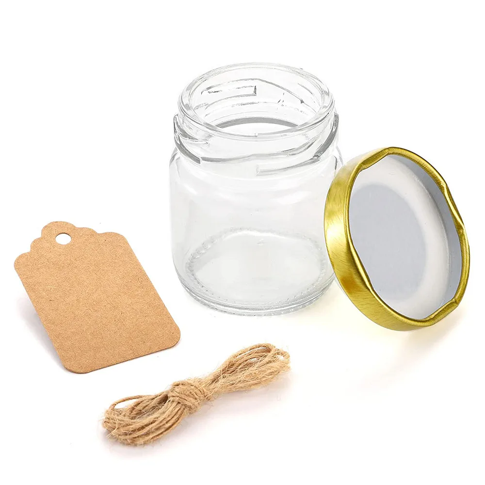 Empty clear mini 25ml 35ml 50ml 75ml 100ml jam jars bird nest packaging virgin coconut oil bottle small glass jar for honey