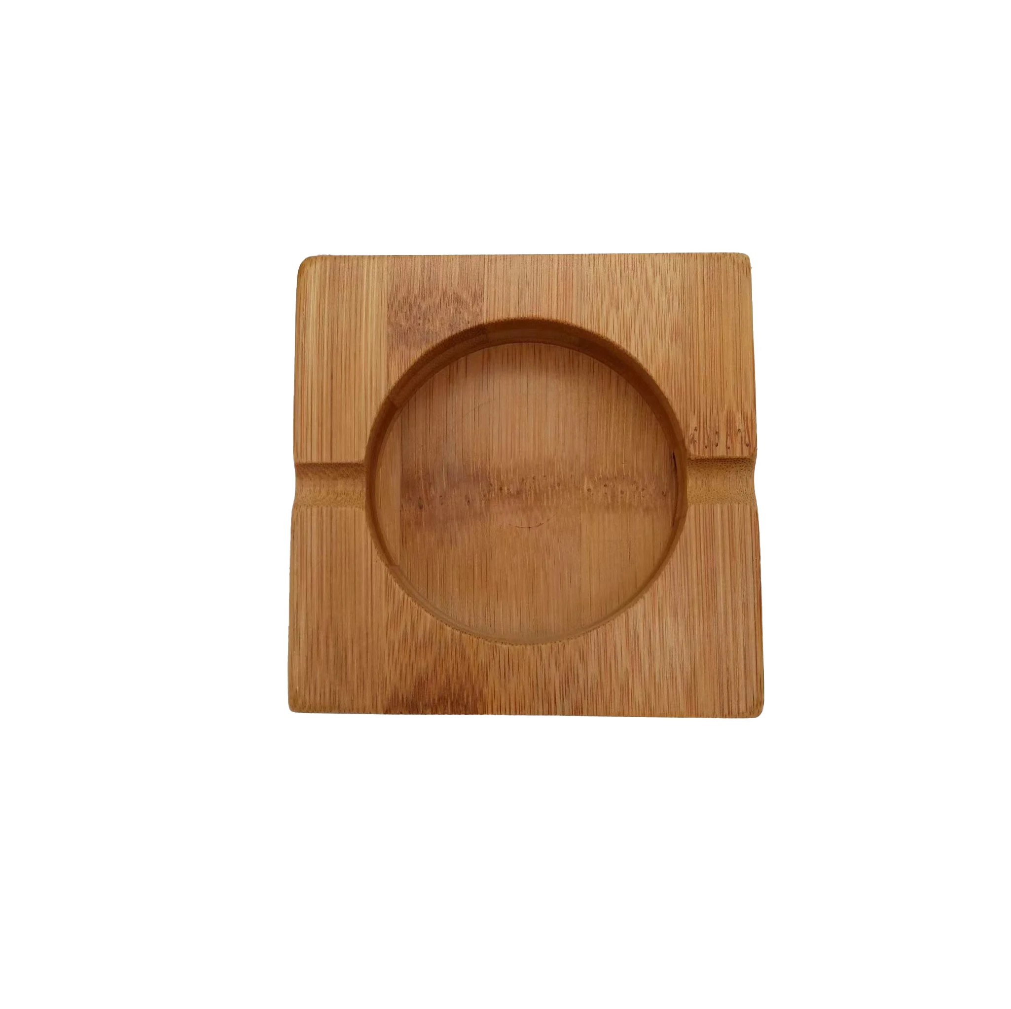 Wholesale beautiful and practical simple bamboo ashtray elegant square design ashtray 10*10*3cm
