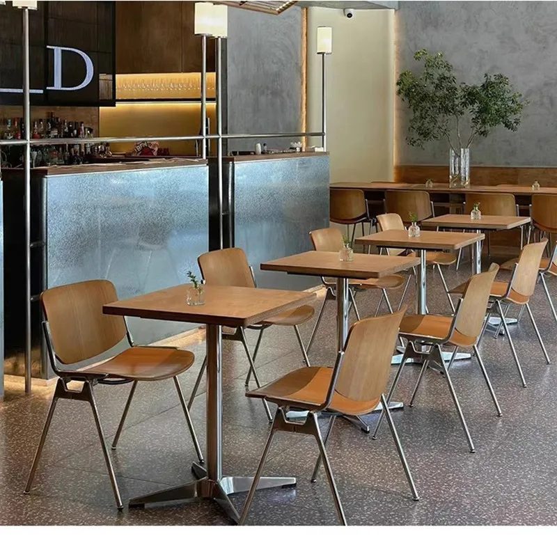 Nordic wood table and chair combination wood cream style round home designer dining table hotel Dining Room restaurant Cafe