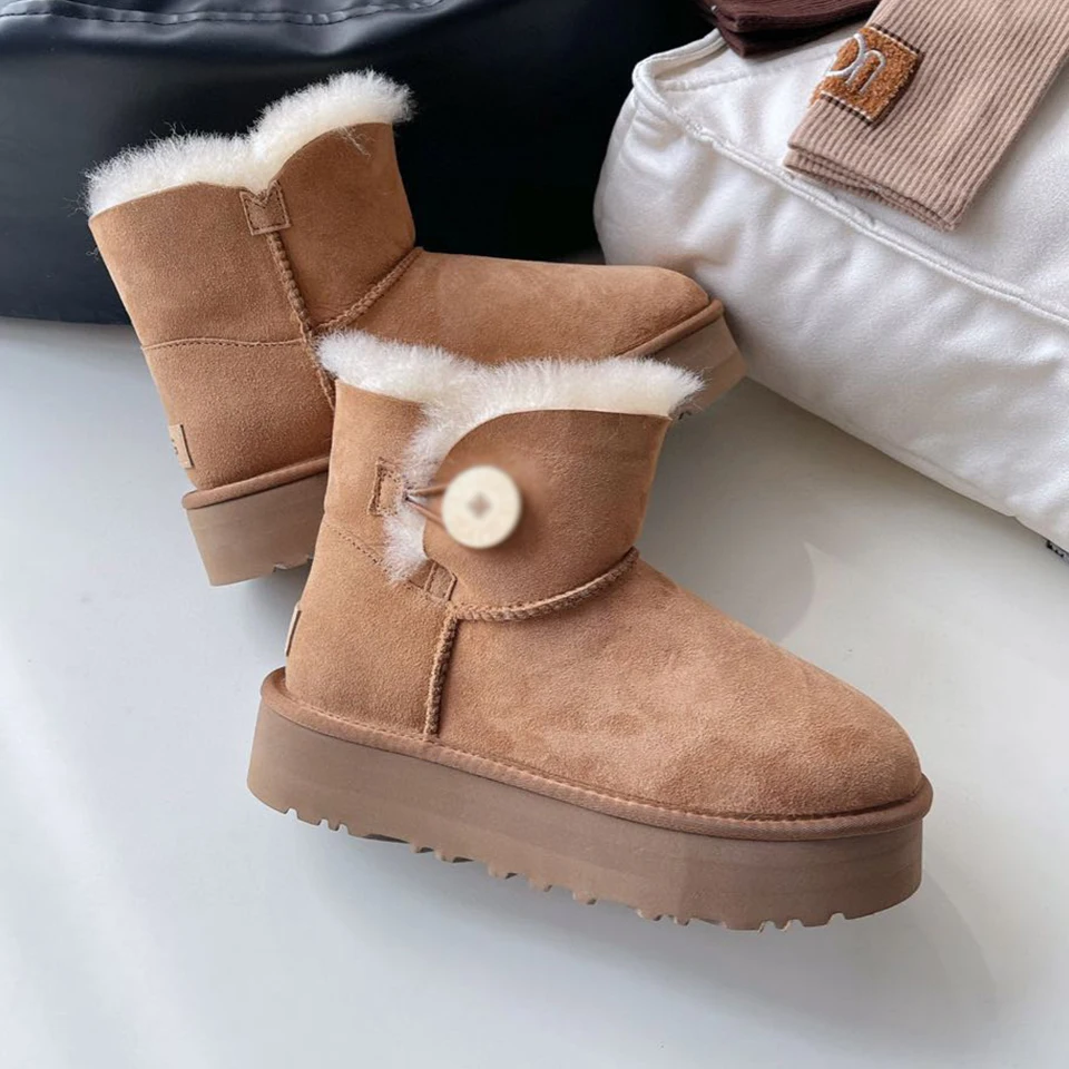 Customization High Quality Waterproof Wool Ankle Boots Warm For Child Brands Custom Fur Snow Boots For Children