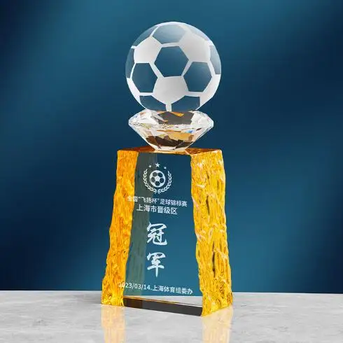 Shanchen, оптовая продажа, Футбольный Трофей, Кубок с мячом Goldene Trophae, индивидуальный пустой Кубок K9, хрустальный футбольный трофей, Кубок