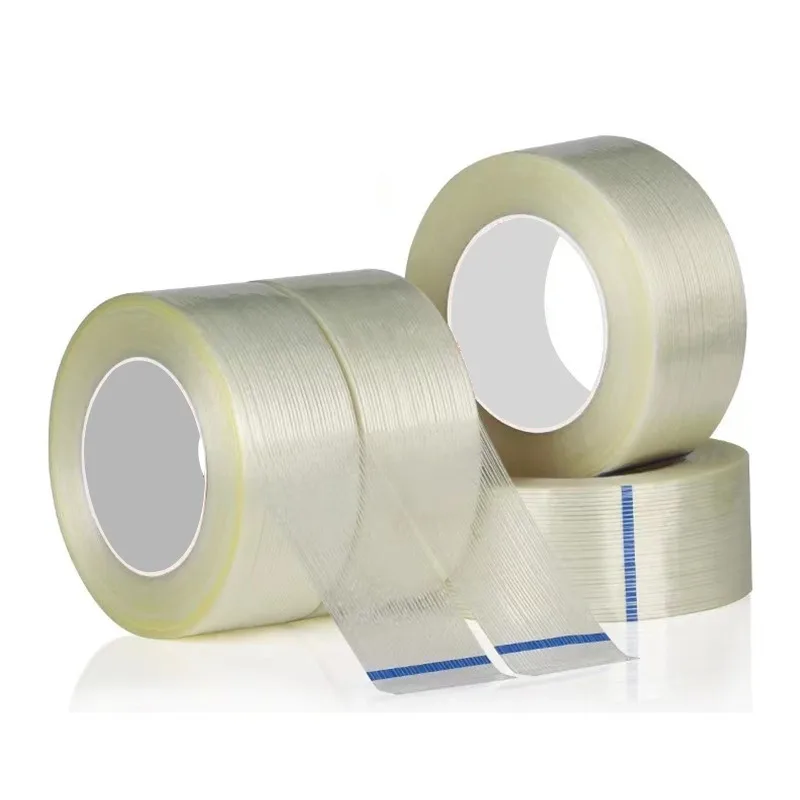 fiberglass filament tape reinforced acrylic glue jumbo roll transparent color for heavy duty packaging
