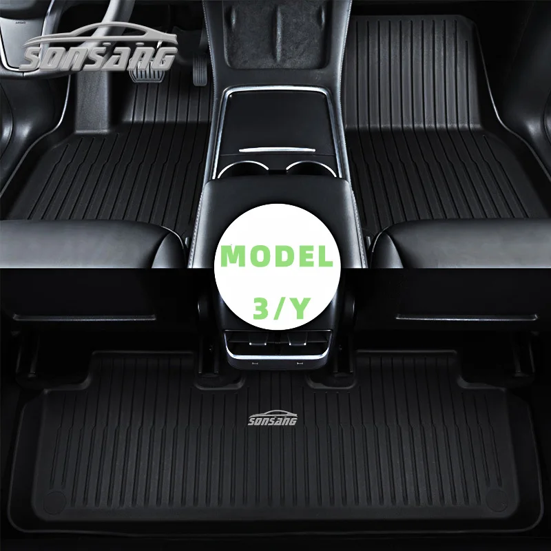 for tesla 3 model y Car Mats Wholesale 3D TPE Car Floor Mats Carpet