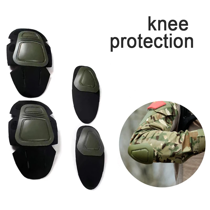 Outdoor tactical knee brace set CS training Special Forces G3 elbow brace four-piece EVA hot pressure riding ski brace set