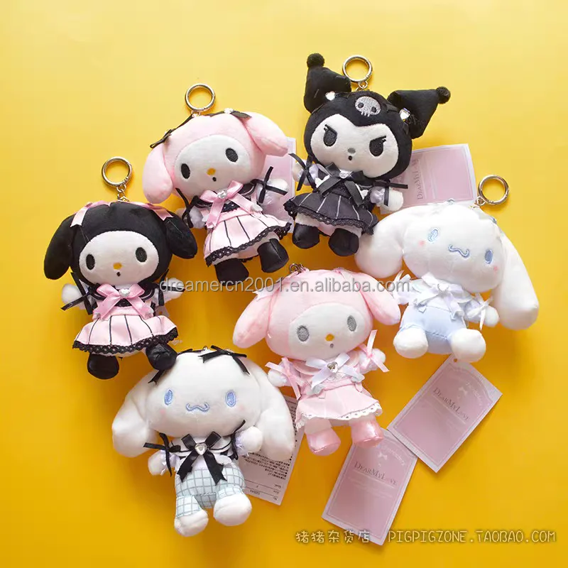 2024 Kuromi Dreamer Japan Prospect linkage maid Plush Keychain Doll Stuffed Animal Melody 12cm Plush  Pendant Doll Toy