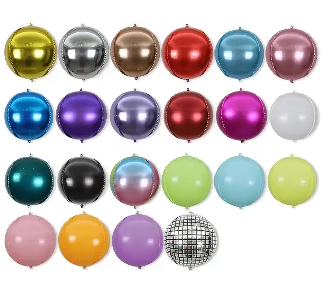 Foil Balloons Decorations Round Metallic Helium Sky Balloons 4D Sphere Mylar Foil Mirror for Baby Shower Balloons Birthday Party