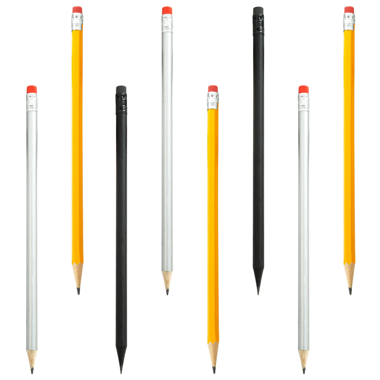 Custom logo Printed Black Wooden Pencil Promotion Stationery Pencil Wooden HB Eraser Pencil