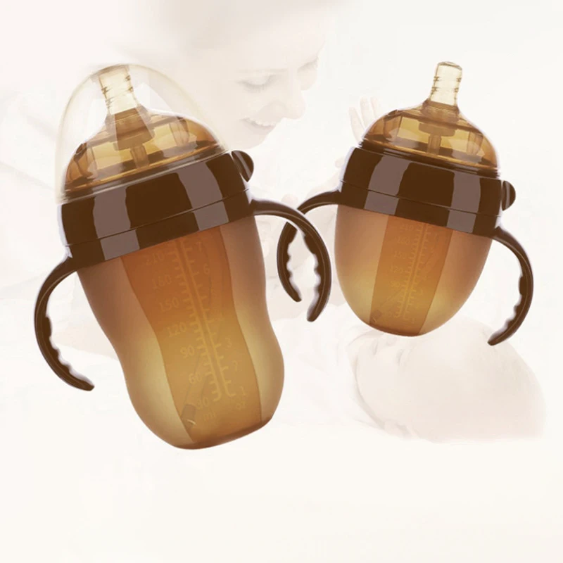 Wholesale Baby Bottle 0-12 Months Drop Resistant Full Soft Silicone Wide Diameter Baby Silicone Bottle BPA Free