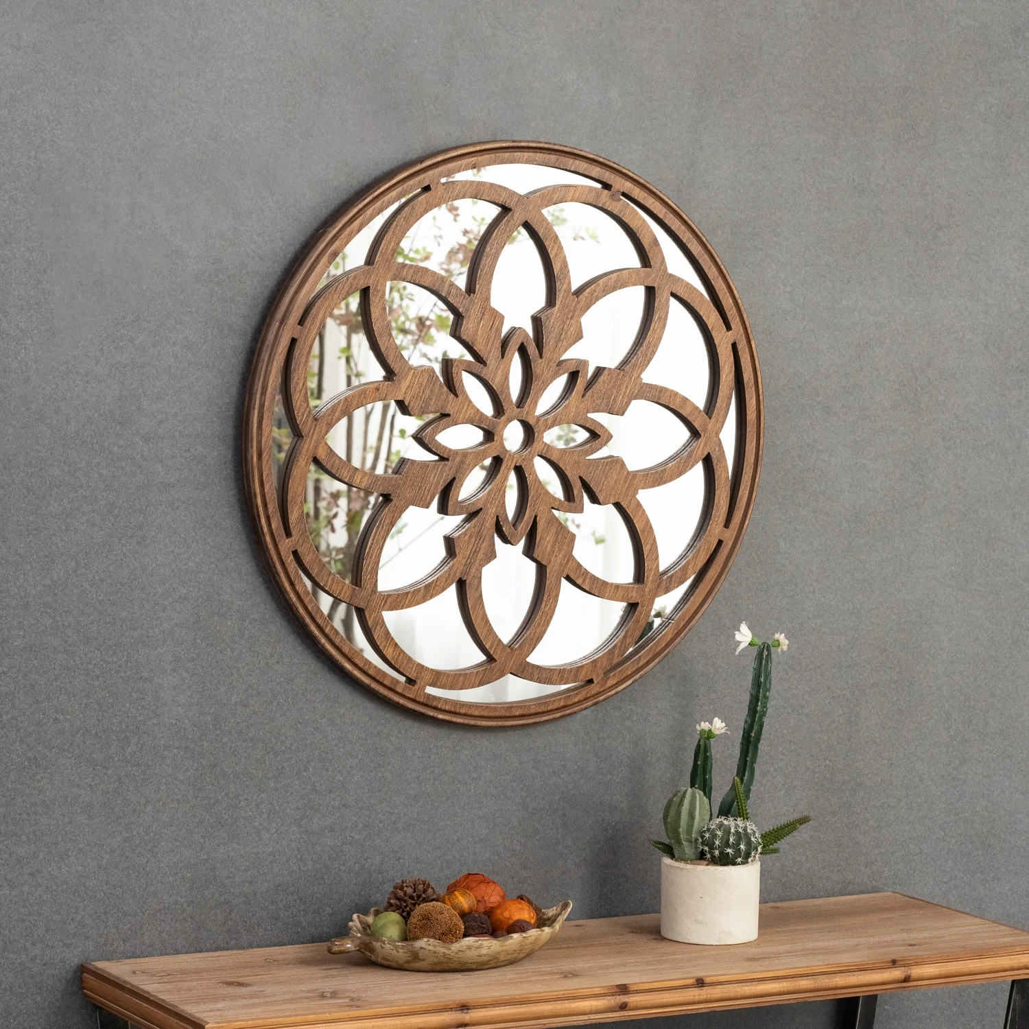 YUNFEI design shape accent round mirror glass