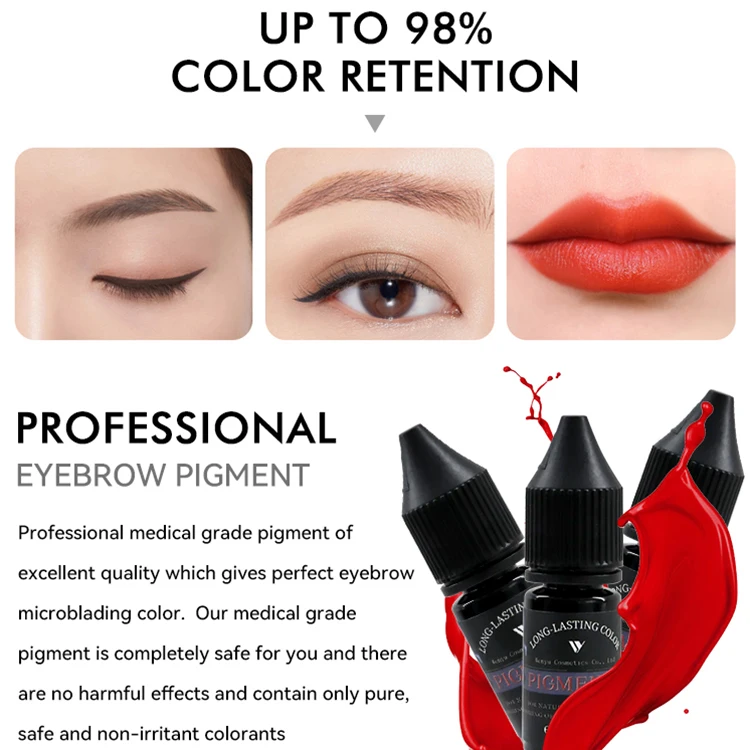 Лидер продаж современные органические пигментные чернила для татуажа губ оптовая продажа постоянные и полупостоянные бровей