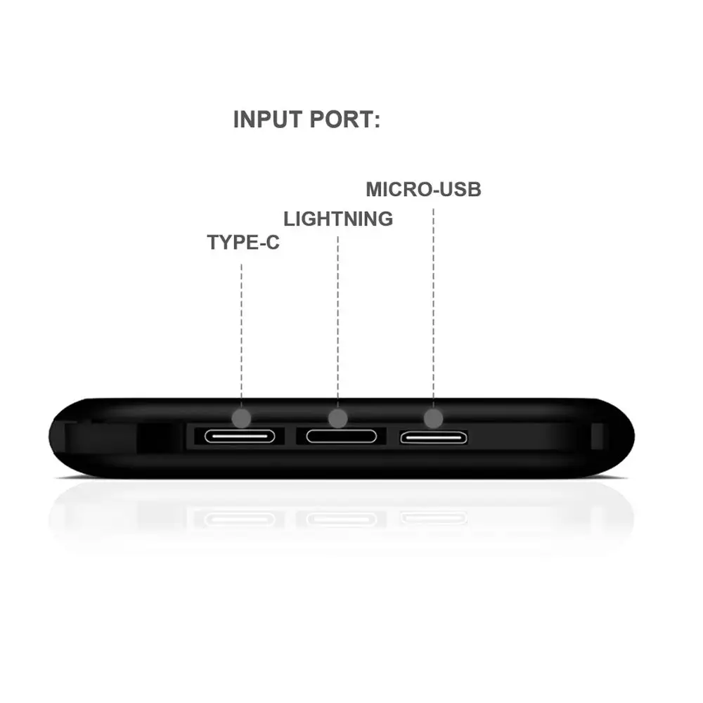 WELUV Высокая емкость 10000 мАч Внешний аккумулятор встроенный кабель для iPhone 11 XS Max Samsung Qi беспроводной внешний