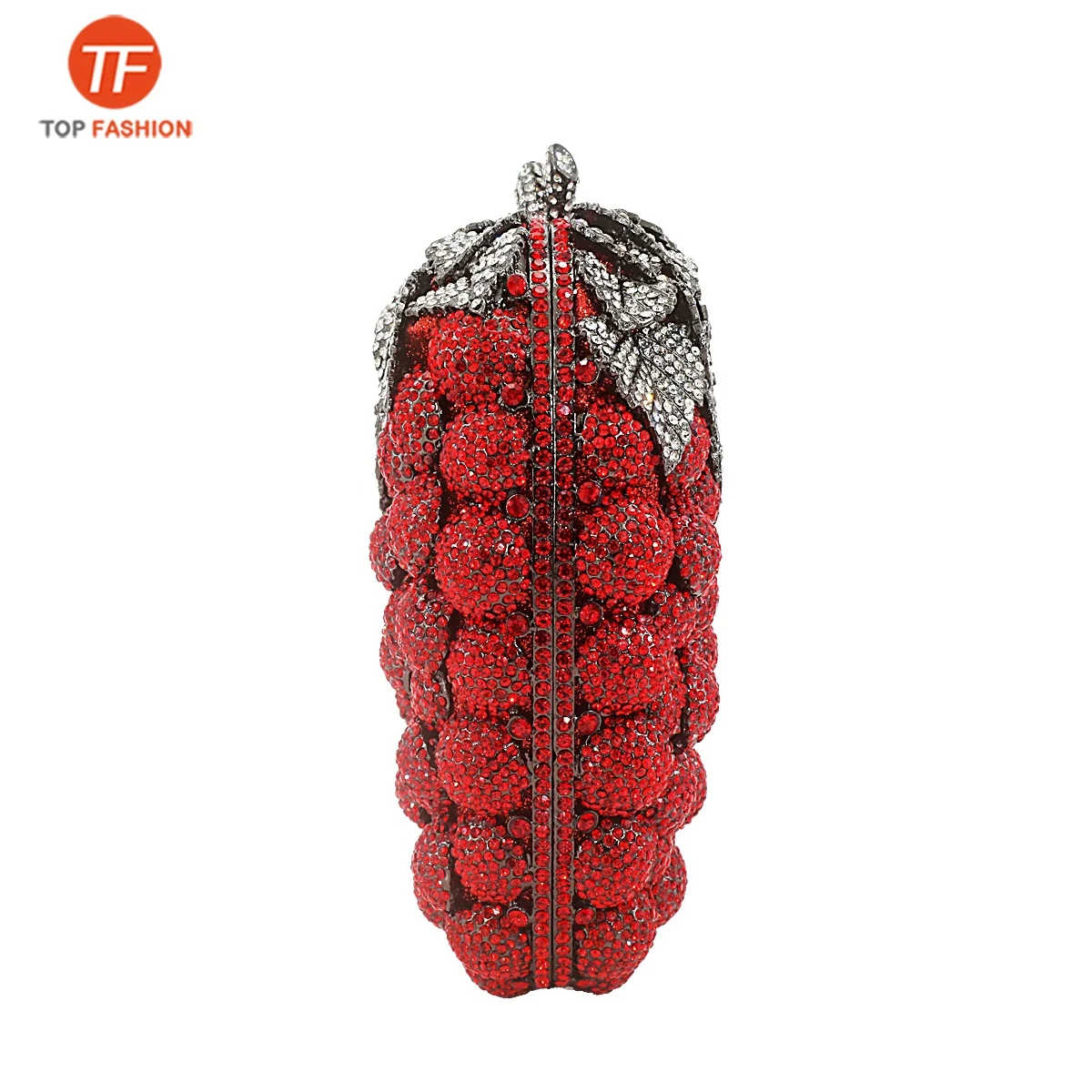 
2020 New Designer Luxury Crystal Fruit Grape Clutch Purse Women Evening Party Bags 