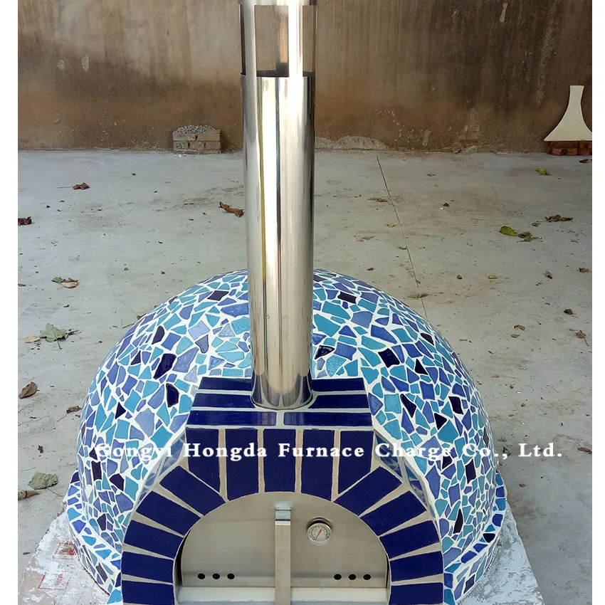 spinning cart handmade custom outdoor kitchen wood fired pizza oven clay restaurant pizza equipment wood oven