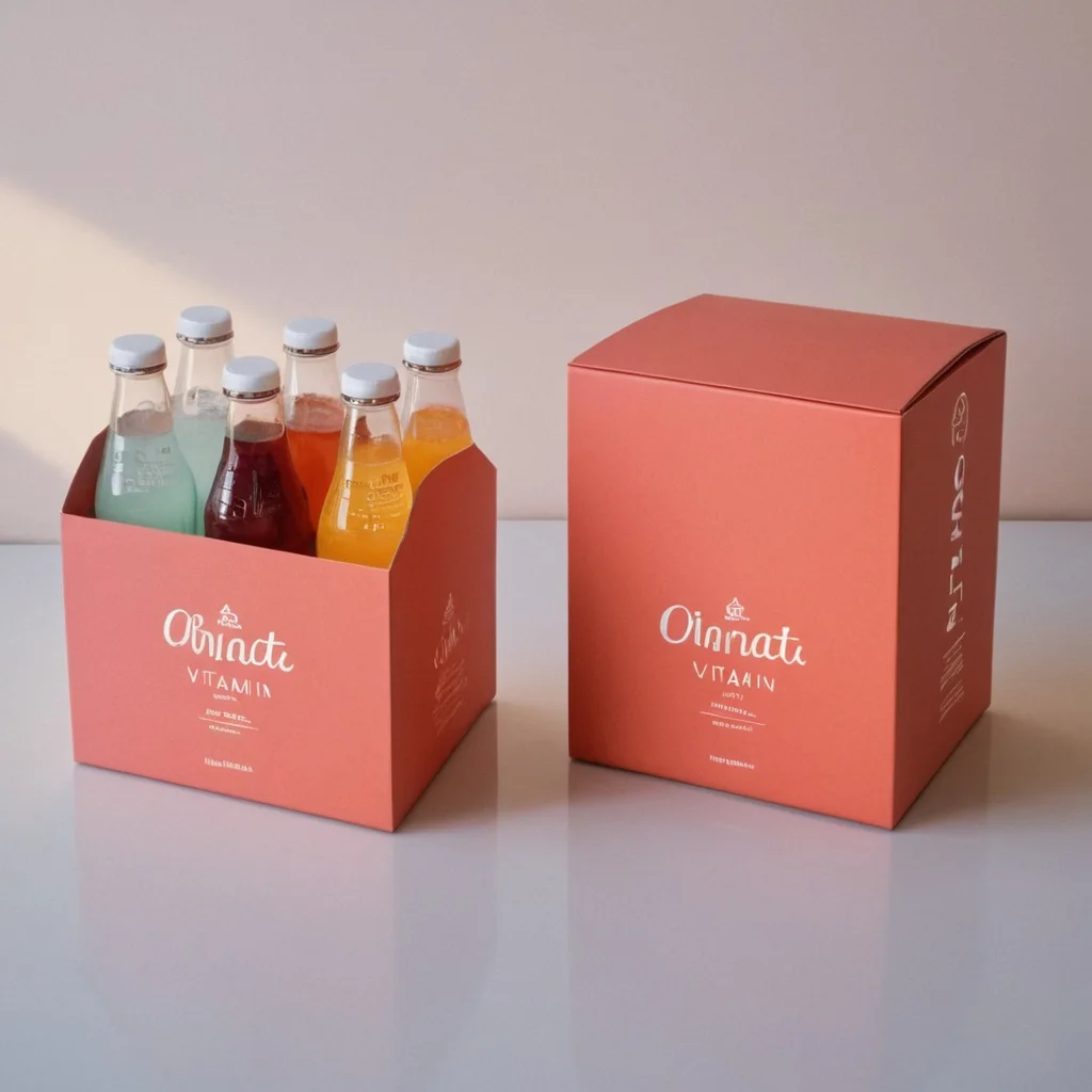 Custom Six Pack Health Drink Box Carrier Portable Paper Box 6 Bottle Beer Milk Fruit Vegetable Juice Soda Cans Beverage Box