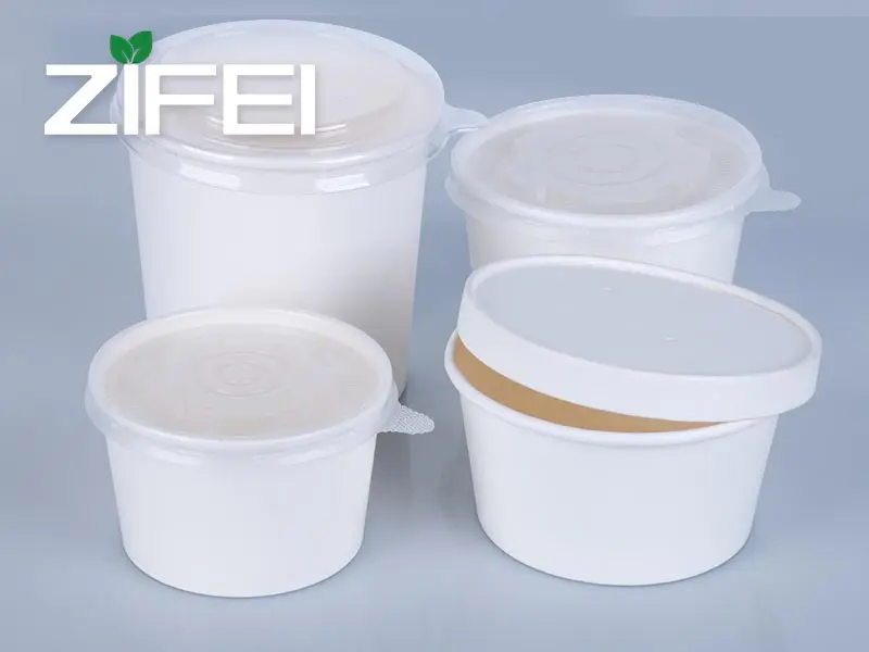 Soup Cups 12oz 16oz Noodles Food Paper Bowl 750ml 1300ml Disposable Food A Salad Paper Bowls