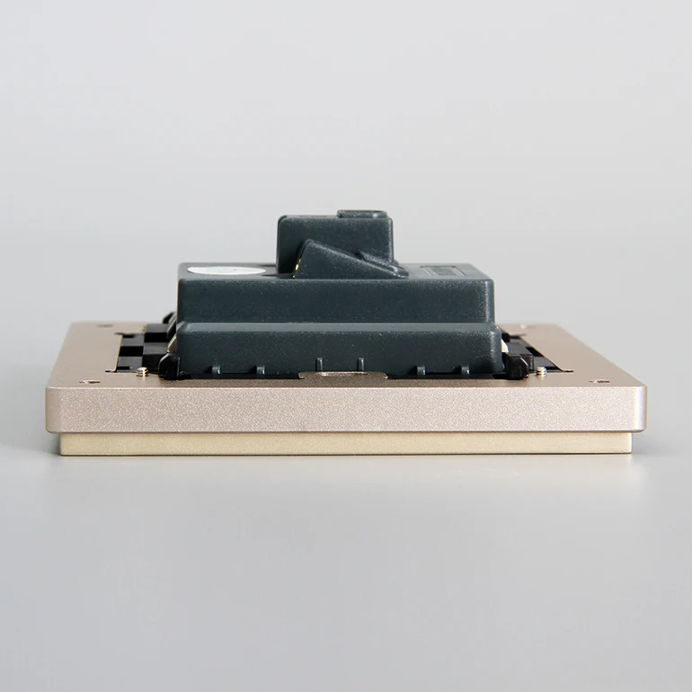 Practical Smart Hotel Use Nice Champagne gold color 90MM big button 1-5 panels connected HD-MI/USB/SHAVER electric wall socket