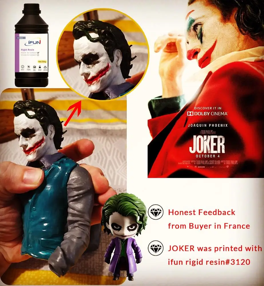  Смола для 3D-принтера IFun 2019 с низкой усадкой и вязкостью зеленая
