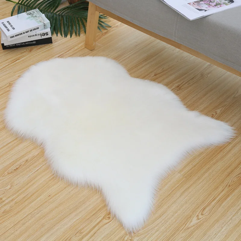 Thick Fluffy Faux Fur Washable Rug Shag Carpet Rugs for Nursery Room Bedroom, Luxury Home Decor Soft Floor Plush Carpets