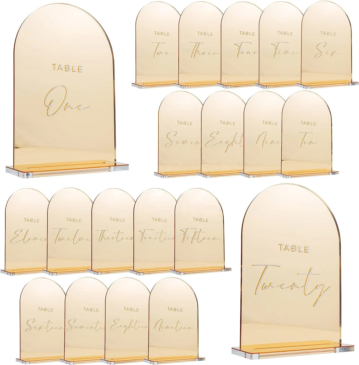 iangel Gold Table Numbers 1-30 Acrylic Mirrored Wedding Table Numbers with Larger Base for Better Stability
