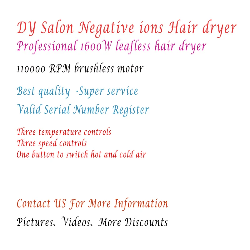 Прямая продажа с фабрики покупки голые вентилятор Фен Amazon горячие продажи 3 скорости s upersonic 1600 Вт фен для волос
