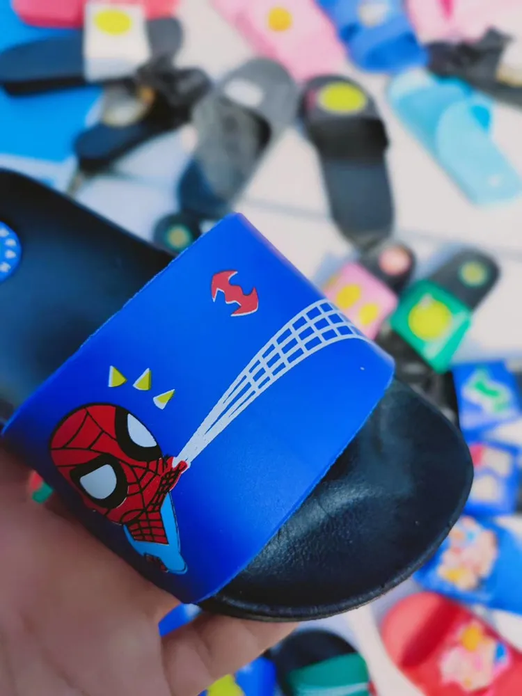 Милые детские Мультяшные Тапочки нового дизайна Синие тапочки для мальчиков и девочек