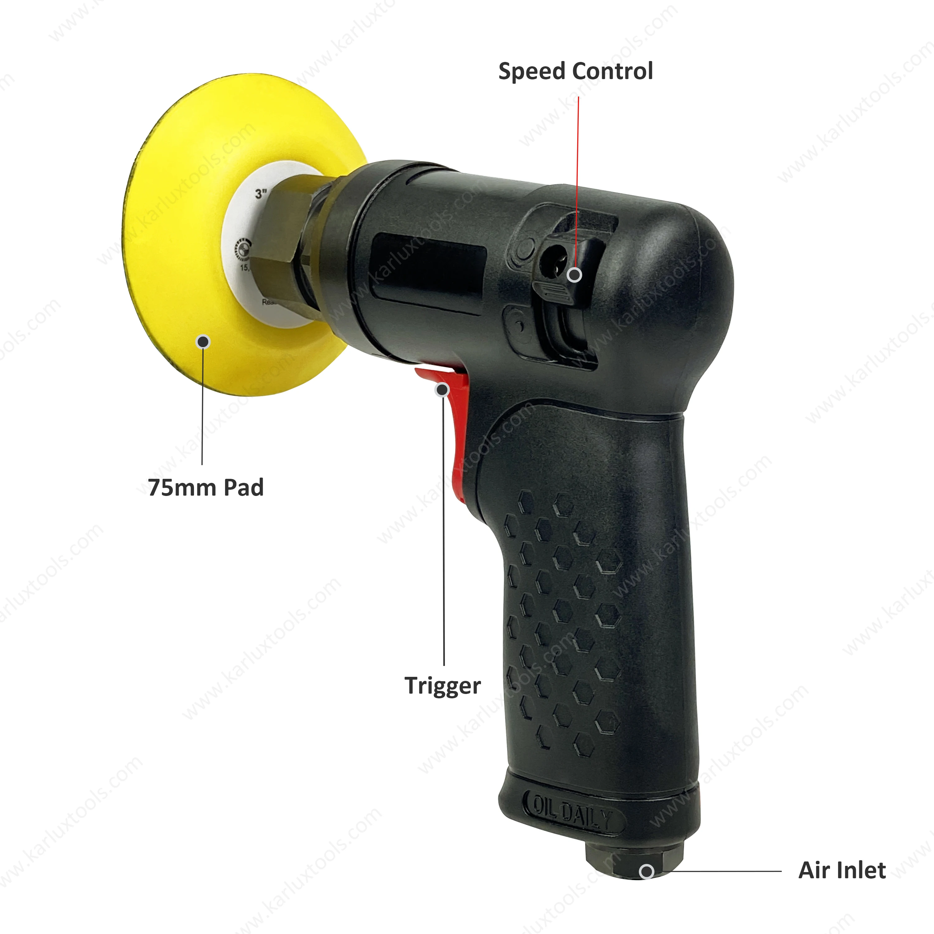 17,000RPM Orbit 3Mm High Speed Compact Auto Body Sander Pneumatic Random Orbital Sander Pistol Grip Air Sander