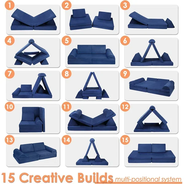 Custom sofa set furniture living room Multifunctional Kids Folding Play Couch Bed matress memory foam