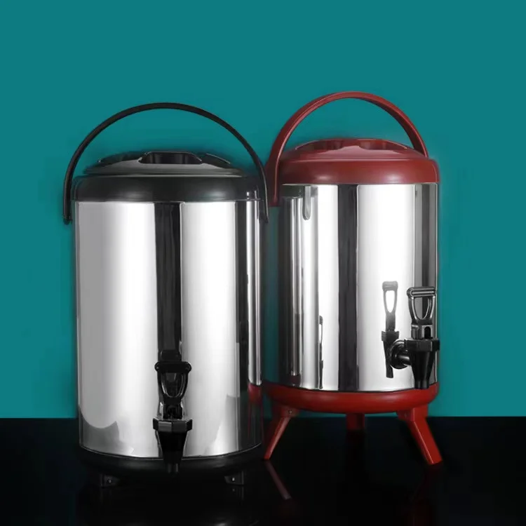 Factory direct sales stainless steel commercial hot coffee milk tea bucket heat preservation distributor juice drink bucket