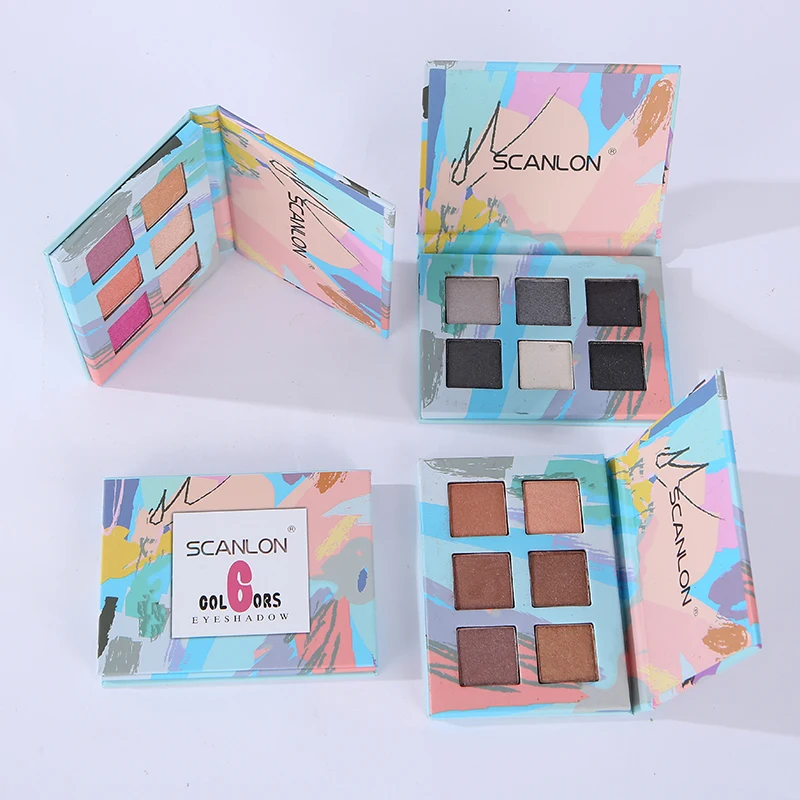 Wholesale 6 Colors Eye Shadow Custom Brown Grey Pink Mineral Sultry Eyes Makeup Eyeshadow Palette